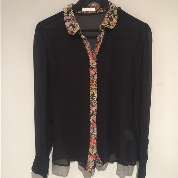 Equipment Tops - Equipment Femme black sheer blouse. Size small